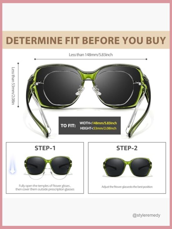 Polarized Fit Over Glasses Sunglasses, Square Frame, UV400 Protection main image 6